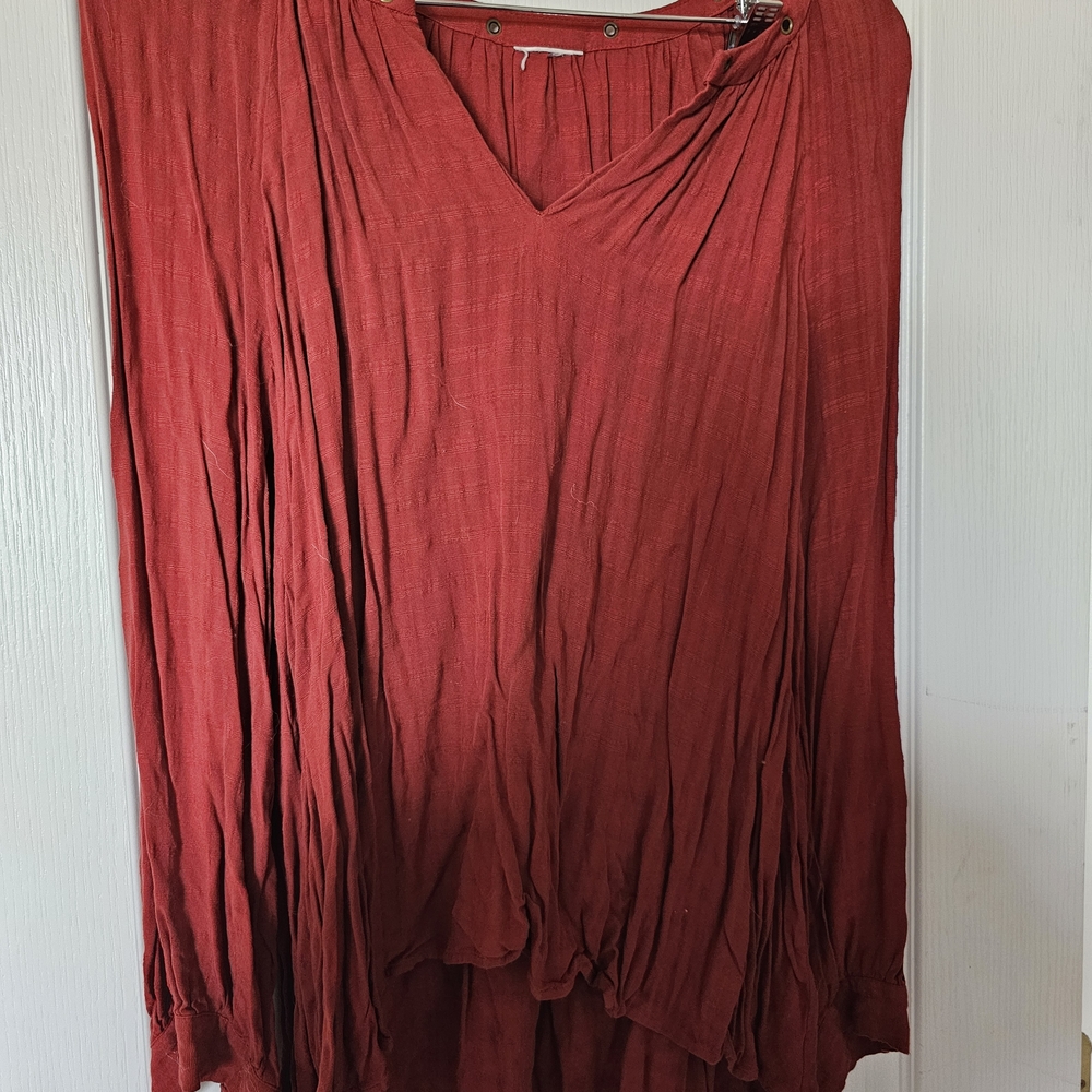 Knox Rose Deep Red V-Neck Blouse